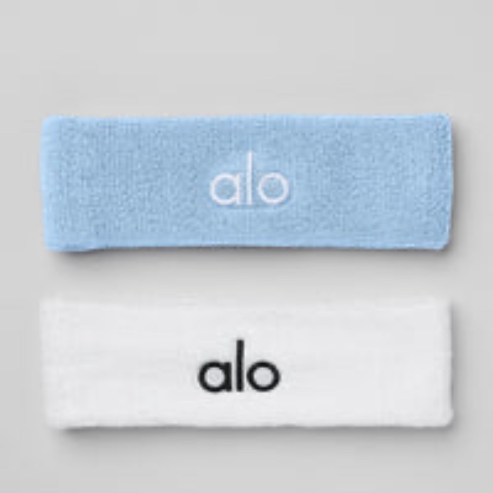 Alo Glow Sweatband (2-Pack)Tile Blue/White